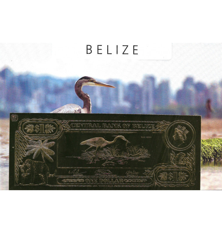 Belize 1 Dollar 1984 (Gold Plated) 3 Digit Serial
