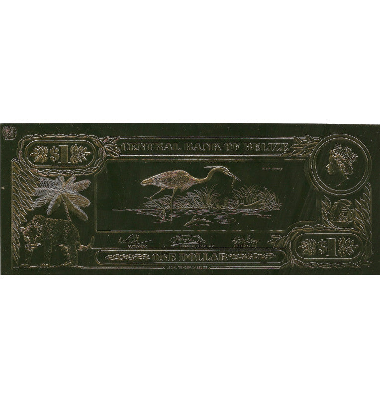 Belize 1 Dollar 1984 (Gold Plated) 3 Digit Serial