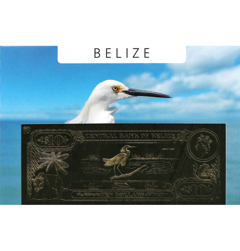 Belize 10 Dollars 1984 (Gold Plated) 3 Digit Serial