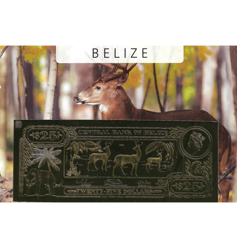 Belize 25 Dollars 1984 (Gold Plated) 3 Digit Serial