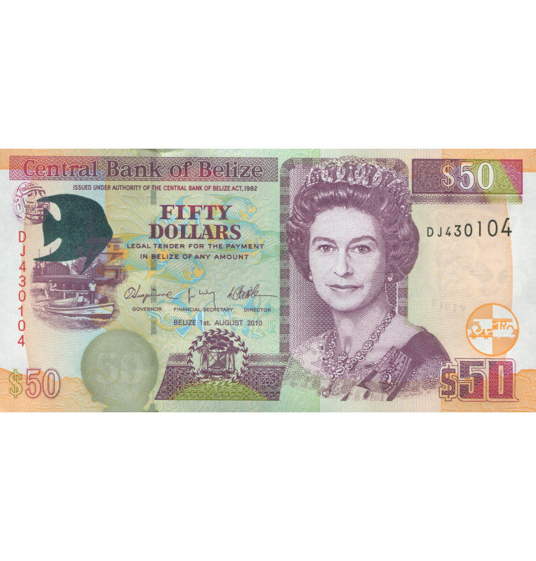 Belize 50 Dollars 2014 Pick 70e