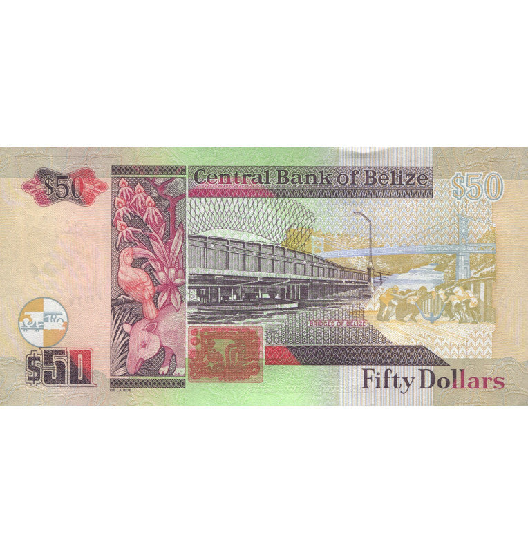 Belize 50 Dollars 2014 Pick 70e