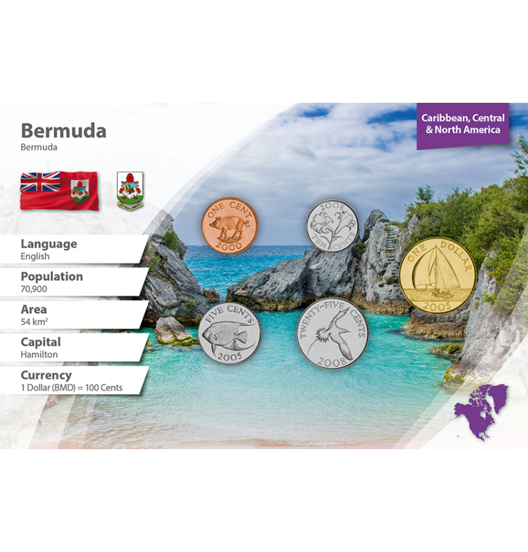 Bermuda 1, 5, 10, 25 Cents, 1 Dollar 1999-2009 KM 107, 108, 109, 110, 111