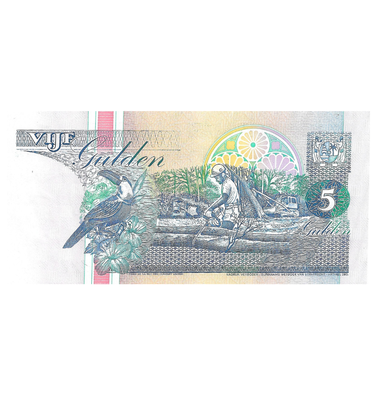 Surinam 5 Gulden 1995-1998 Pick 136b