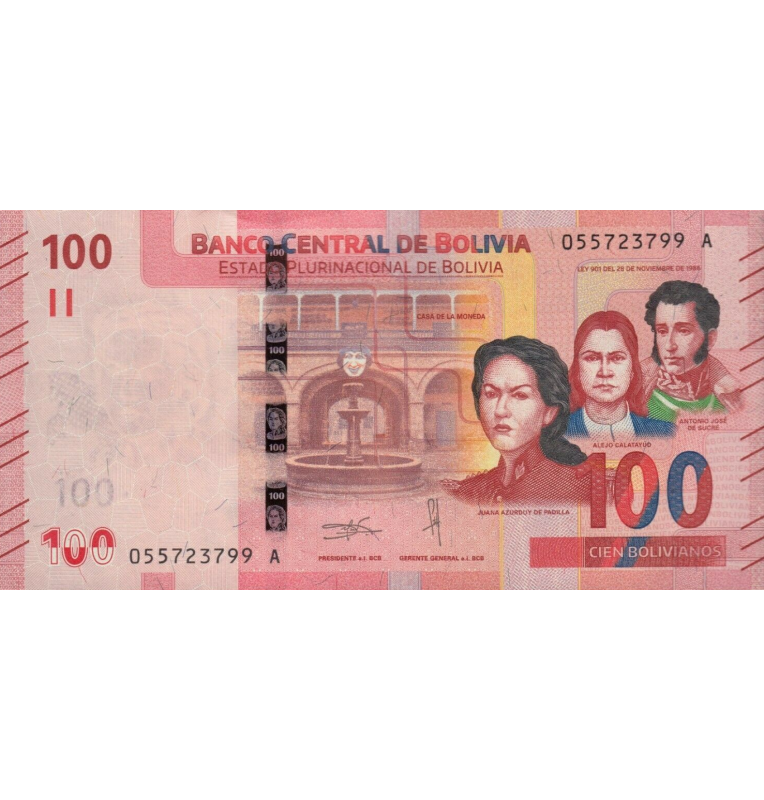 Bolivia 100 Bolivianos 2019 ND Pick 251