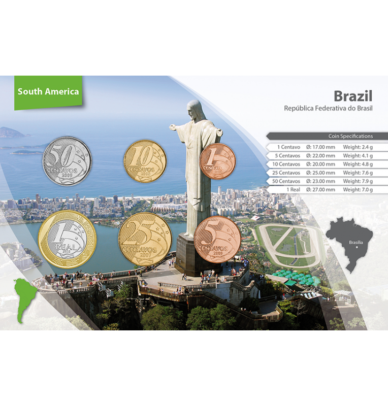 Brazil 1, 5, 10, 25, 50 Cents, 1 Real 1998-2016 KM 647, 648, 649.2, 650, 651a, 723
