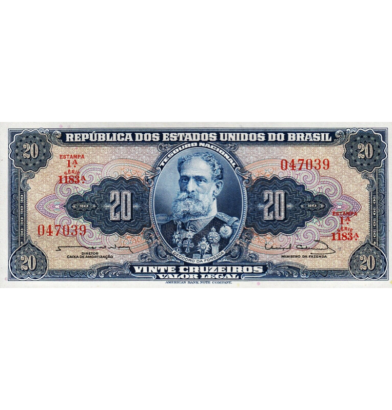 Brazil 20 Cruzeiros 1963 ND Pick 168b