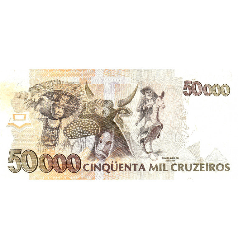 Brasil 50.000 Cruzeiros 1990 Pick 234 NO UNC