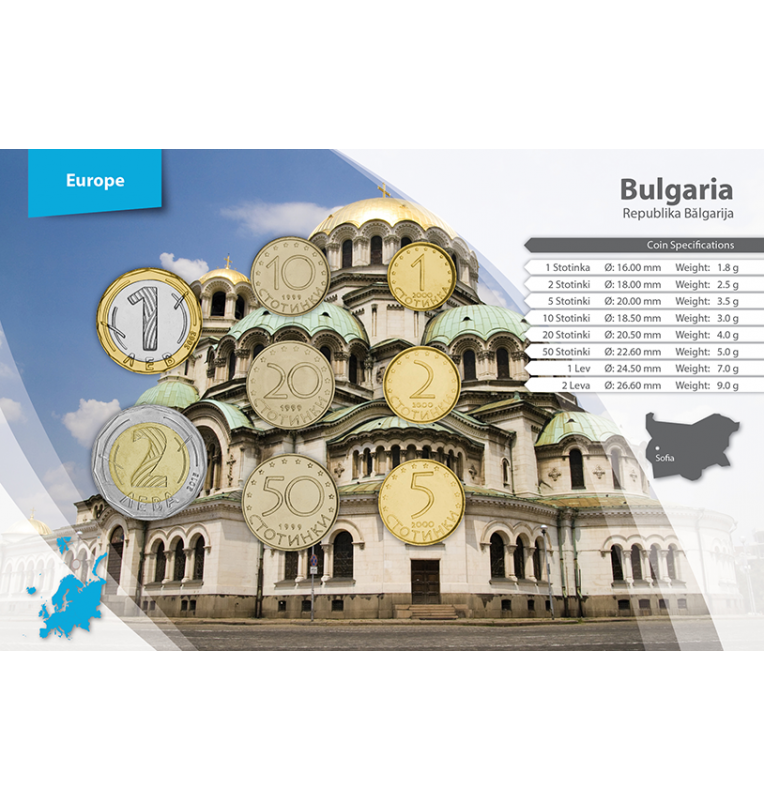 Bulgaria 1, 2, 5, 10, 20, 50 Stotinki, 1, 2 Leva 1999-2015 KM 237, 238, 239, 240, 241, 242, 254, 337