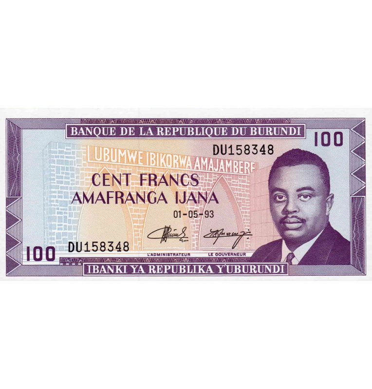 Burundi 100 Francs 1993 Pick 29c