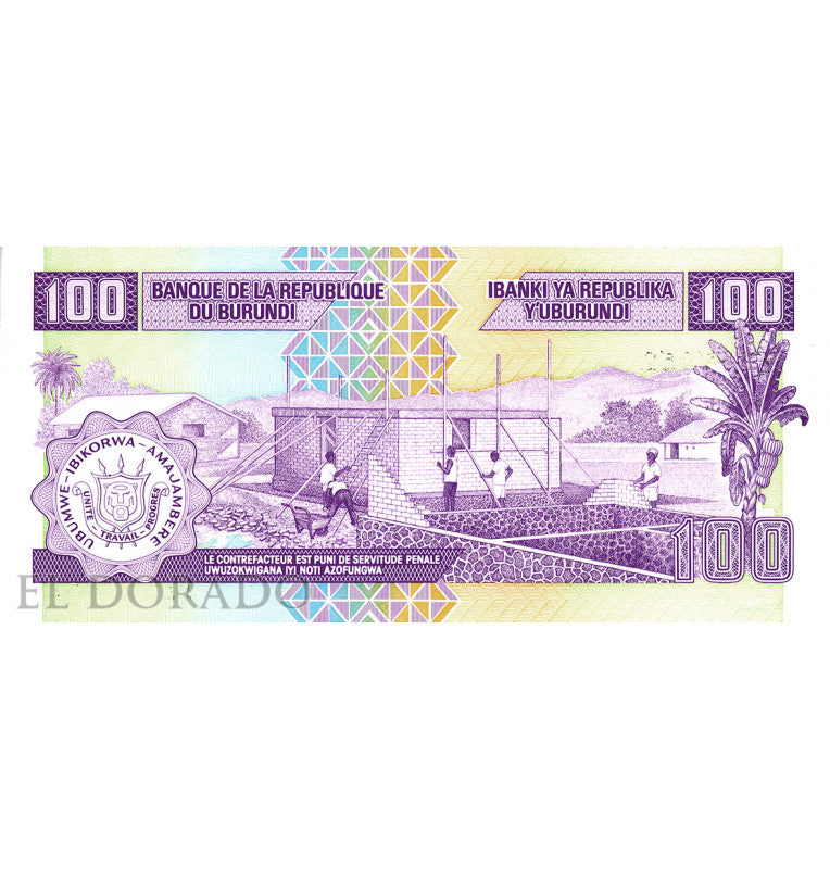 Burundi 100 Francs 2007 Pick 37f