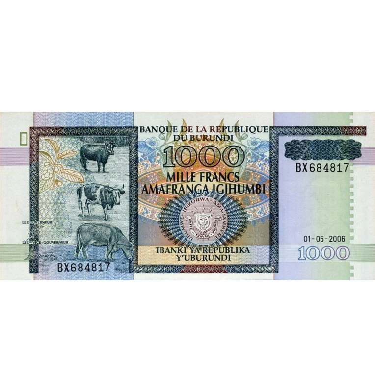 Burundi 1000 Francs 2006 Pick 39d