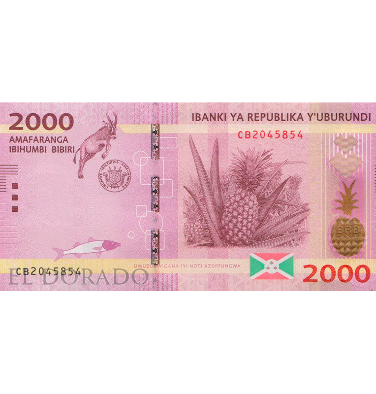 Burundi 2,000 Francs 2015 Pick 52