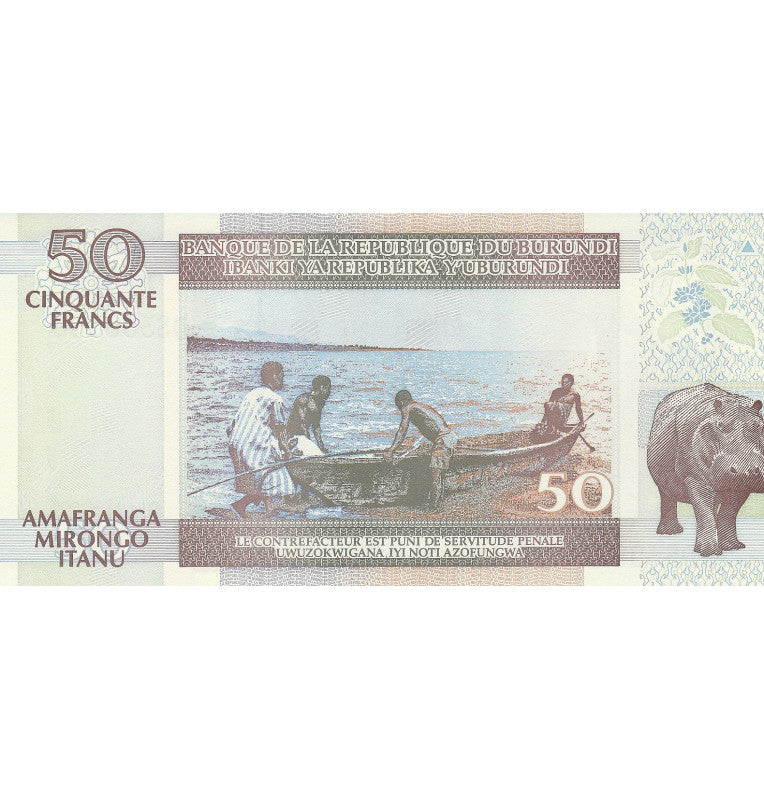 Burundi 50 Francs 2007 Pick 36g Radar 300300
