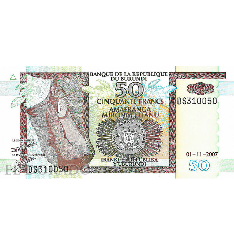 Burundi 50 Francs 2007 Pick 36g