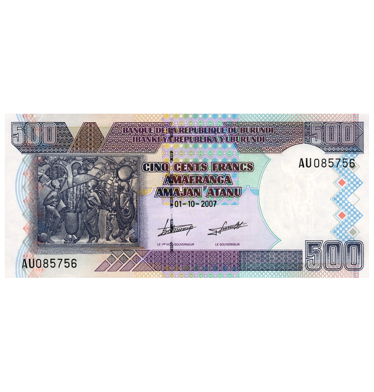 Burundi 500 Francs 2007 Pick 38d