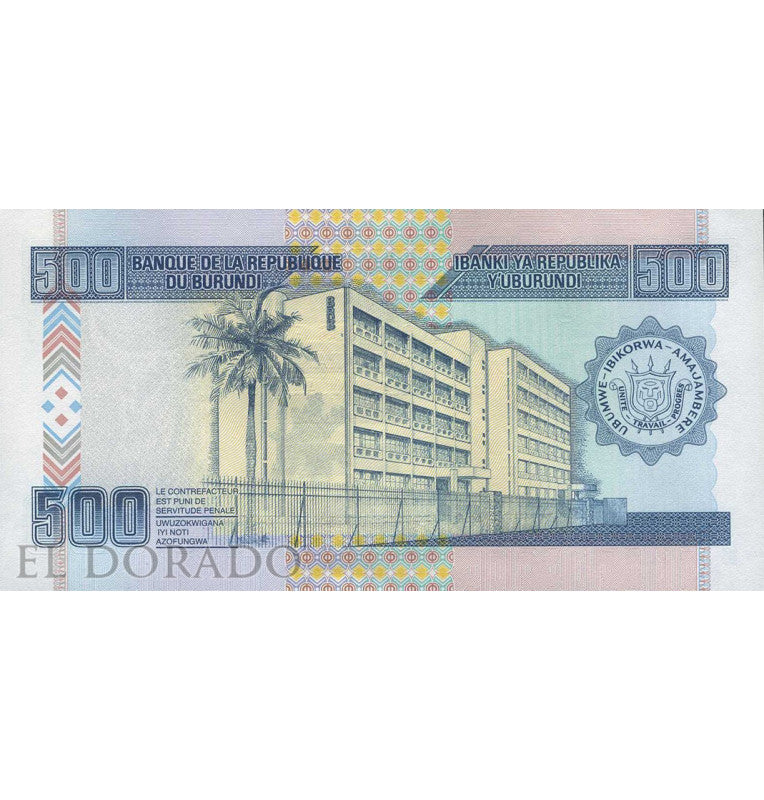 Burundi 500 Francs 2013 Pick 45c