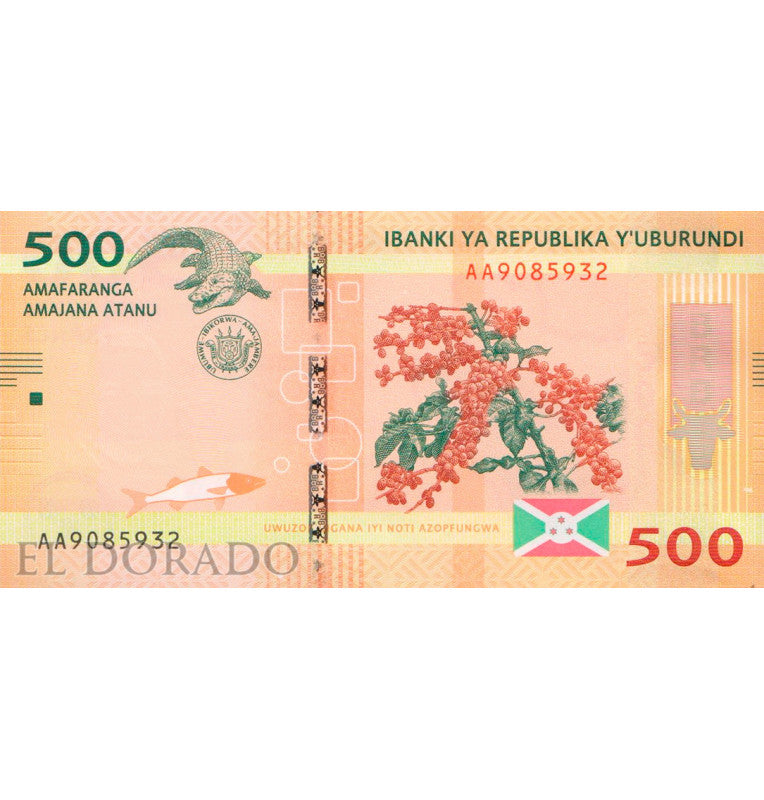 Burundi 500 Francs 2015 Pick 50