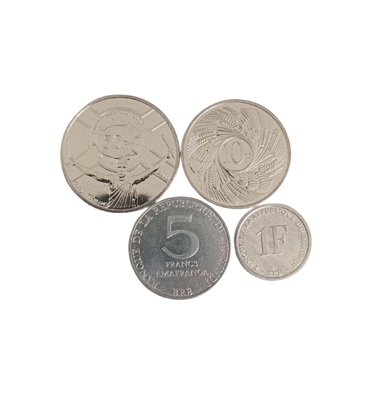 Burundi Set de 4 monedas 1-5-10-50 Francos 1976-2013