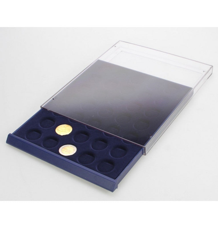 Stackable quarter coin storage drawer with 35 compartments