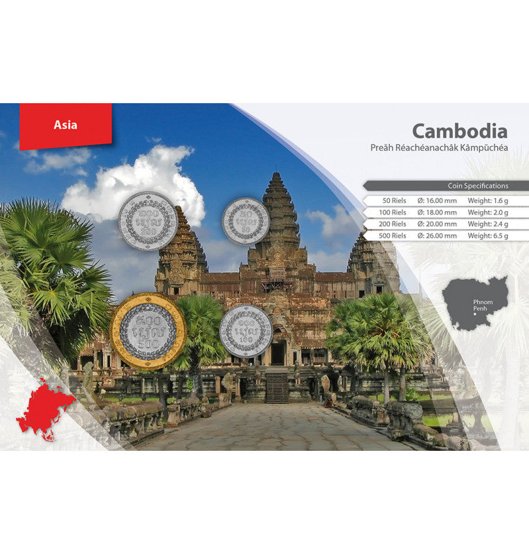 Cambodia 50, 100, 200, 500 Riels 1994 KM 92, 93, 94, 95