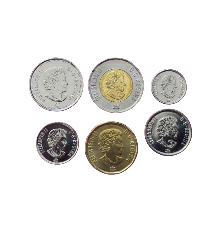 Canada set de 6 monedas 5,10,25,50 Cents 1,2 Dolares 2017