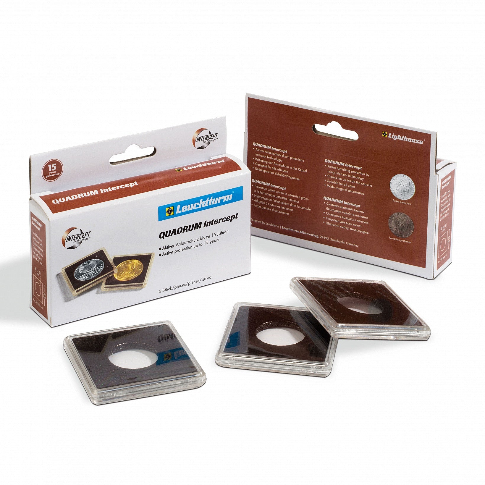 Cápsulas para monedas quadrum intercept, diámetro 30 mm x unidad