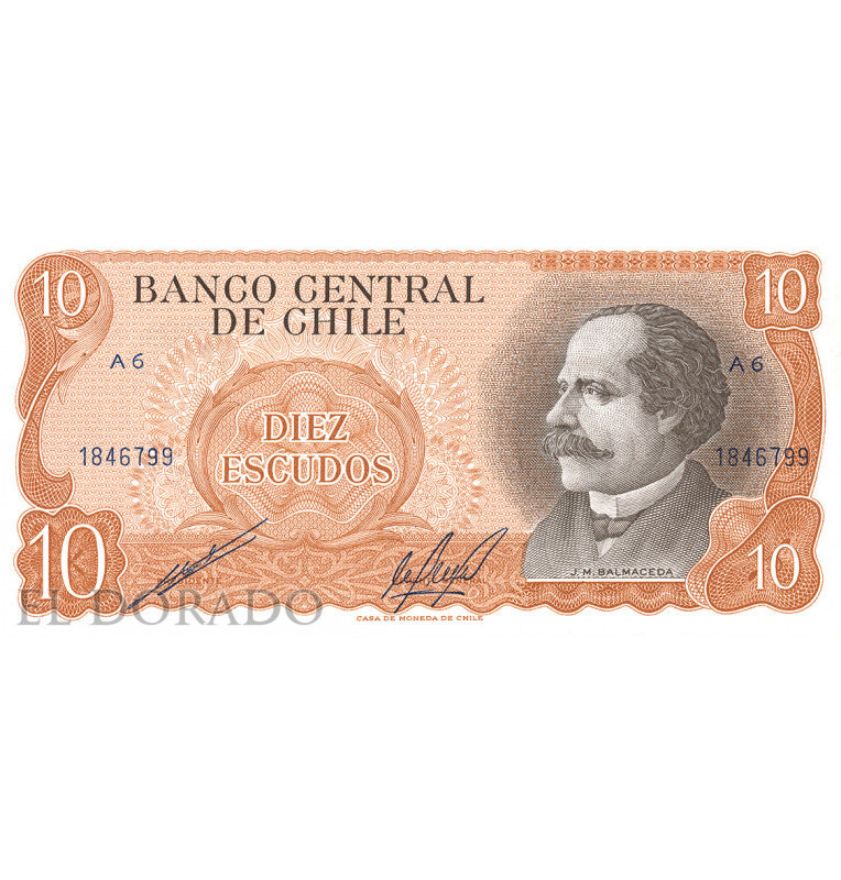 Chile 10 Escudos 1967 ND Pick 143