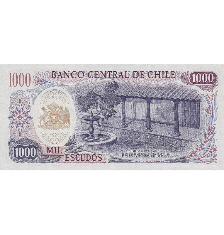 Chile 1000 Escudos 1967 ND Pick 146