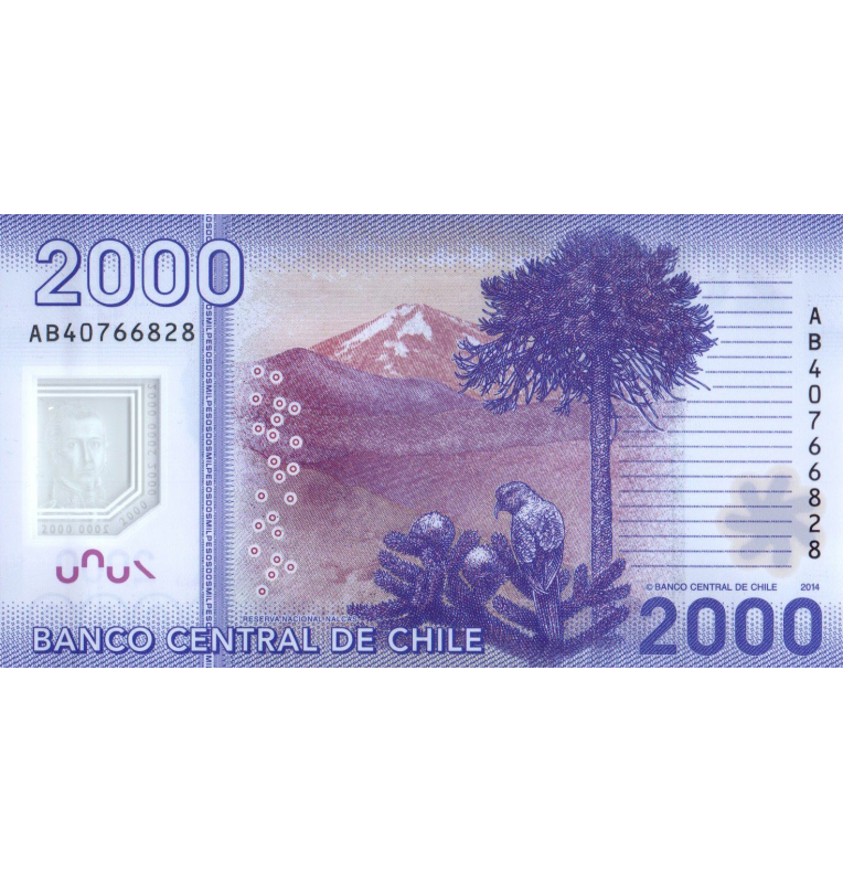 Chile 2,000 Pesos 2014 Pick 162d Polymer
