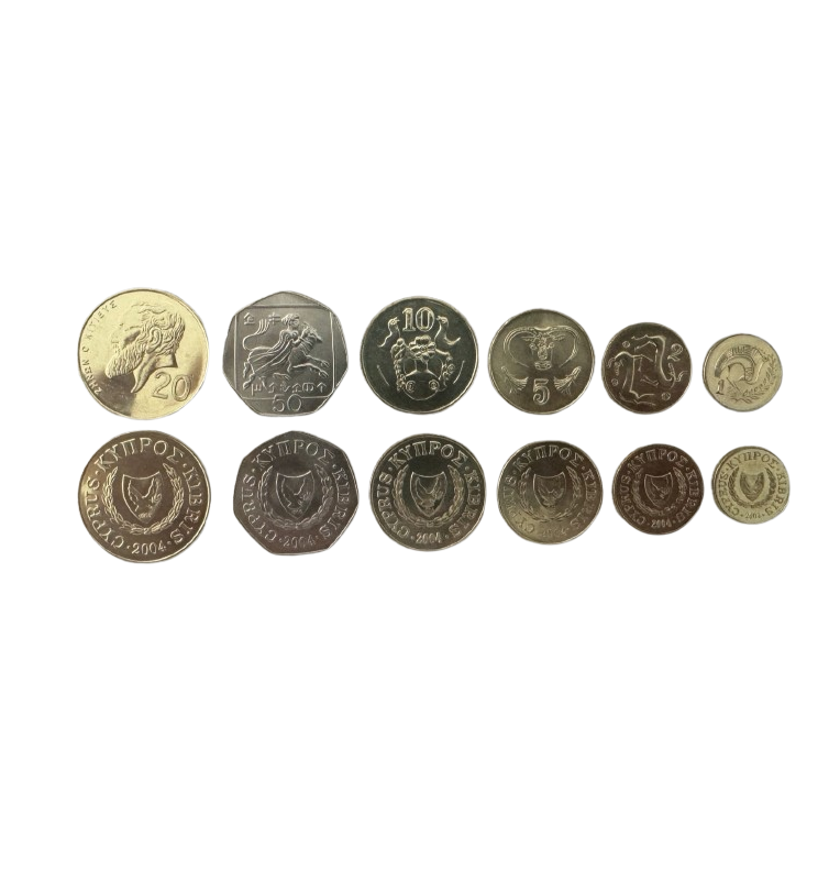 Cyprus set of 6 coins 1, 2, 5, 10, 20, 50 Cents 2004