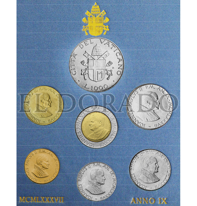 Vatican City, Virgin Mary folder Year 1987 KM 199, 200, 201, 202, 203, 204, 205