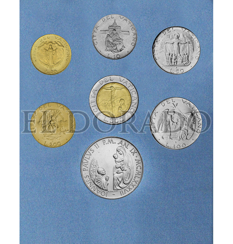 Vatican City, Virgin Mary folder Year 1987 KM 199, 200, 201, 202, 203, 204, 205