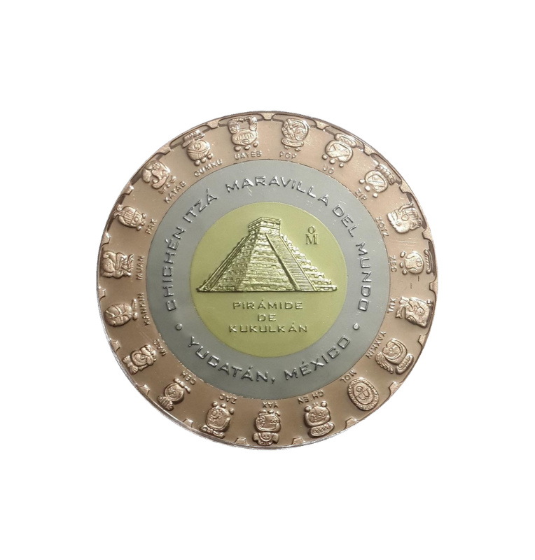 México Medalla Trimetálica Numeración Maya
