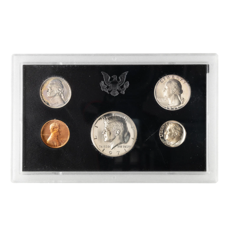 Estados Unidos Juego de 5 monedas de prueba de acuñación de Estados Unidos 1971