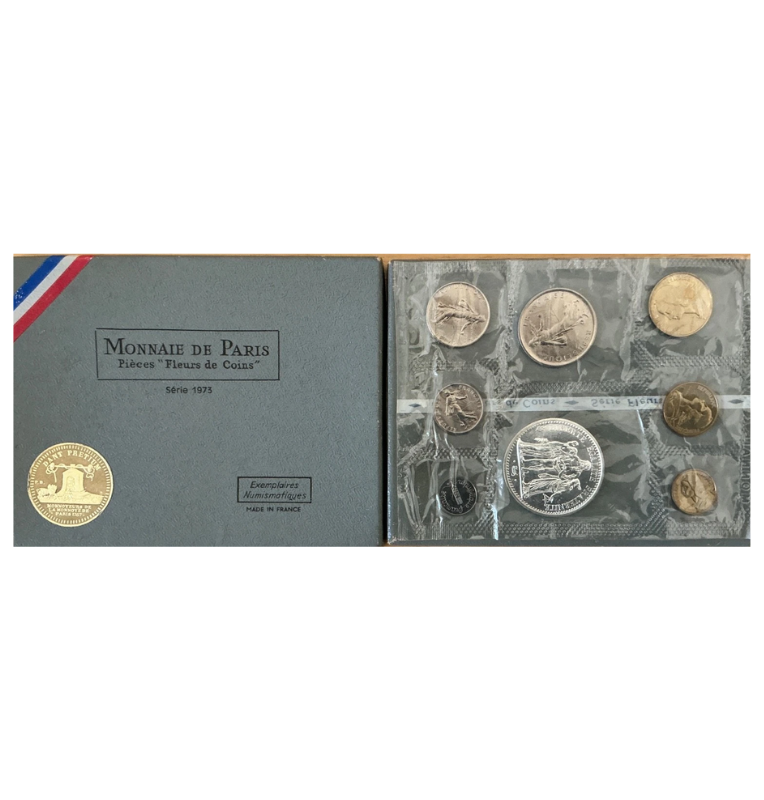Monnaie de Paris 1973 Plata 10 francos, juego de 8 monedas