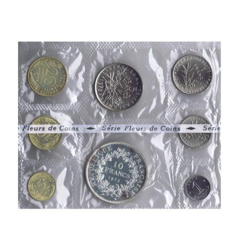 Monnaie de Paris 1973 Plata 10 francos, juego de 8 monedas