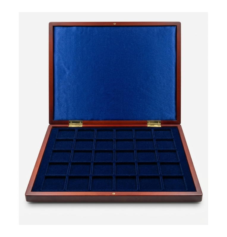Estuche Expositor de Madera – Interior en Terciopelo Azul