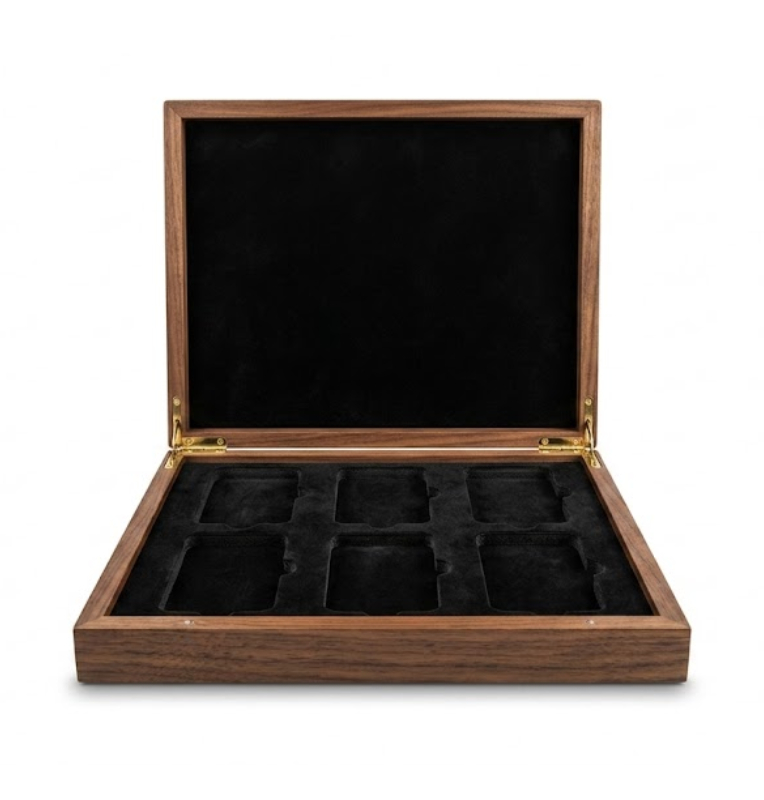 Estuche de Madera para 6 Monedas en capsula quickslab