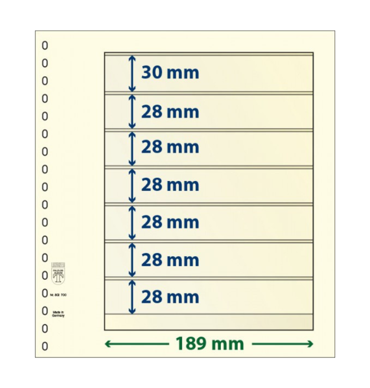 Hojas T-Blanko, Paquete de 10 unidades, 7 bolsillos
