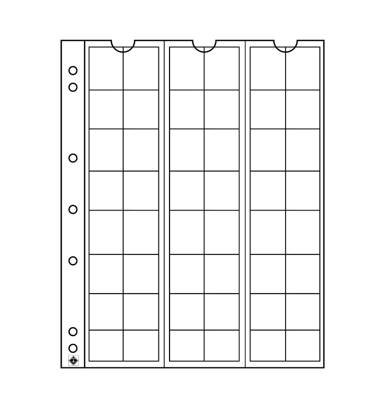 Hojas para monedas Numis, de 48 divisiones de 17 mm Ø, paquete de 5