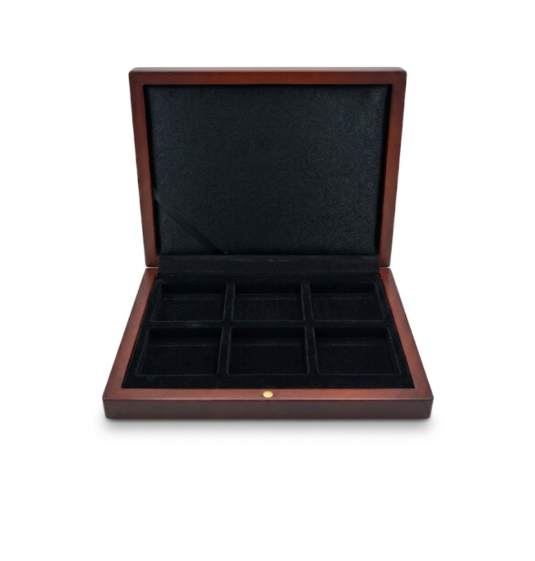 Estuche de Madera para 6 Monedas en capsula quadrum
