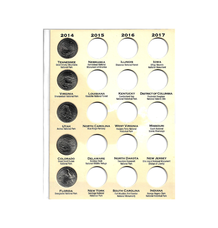 Cuartos Parque Nacional WHITMAN 2010-2021 (Incluye 20 monedas)