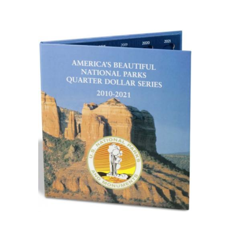 Álbum de monedas Leuchtturm Presso para 56 EE. UU. Hermosos Parques Nacionales Cuarto 2010-2021