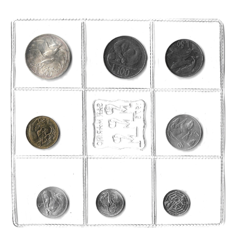 San Marino 1,2,5,10,20,50,100,500 Lire 1975