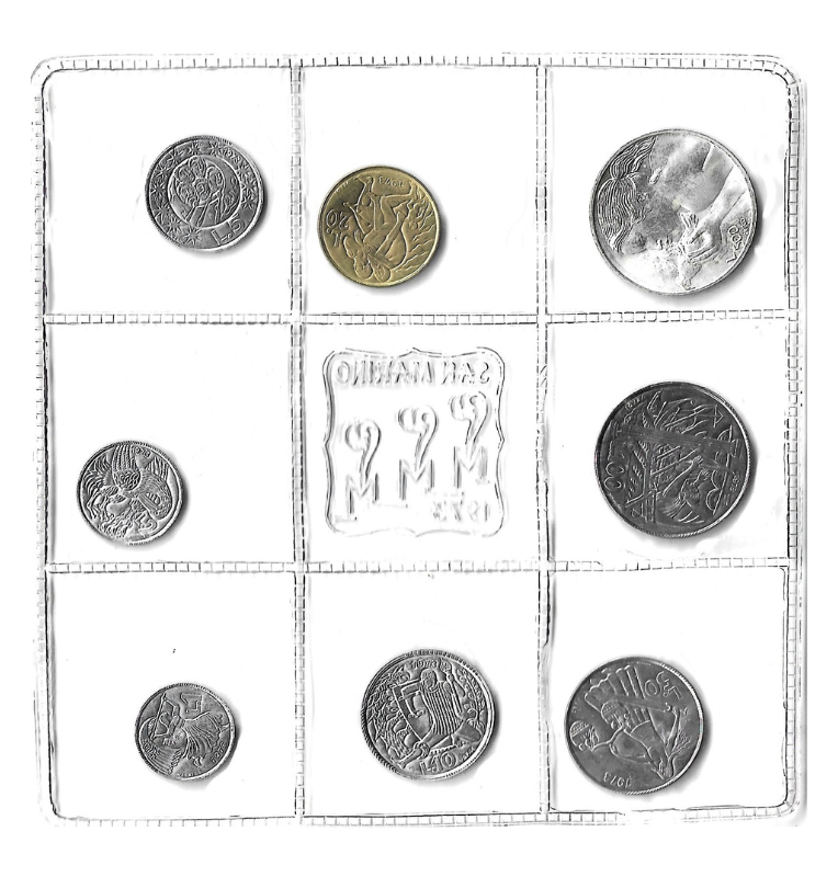 San Marino 1,2,5,10,20,50,100,500 Lire 1973