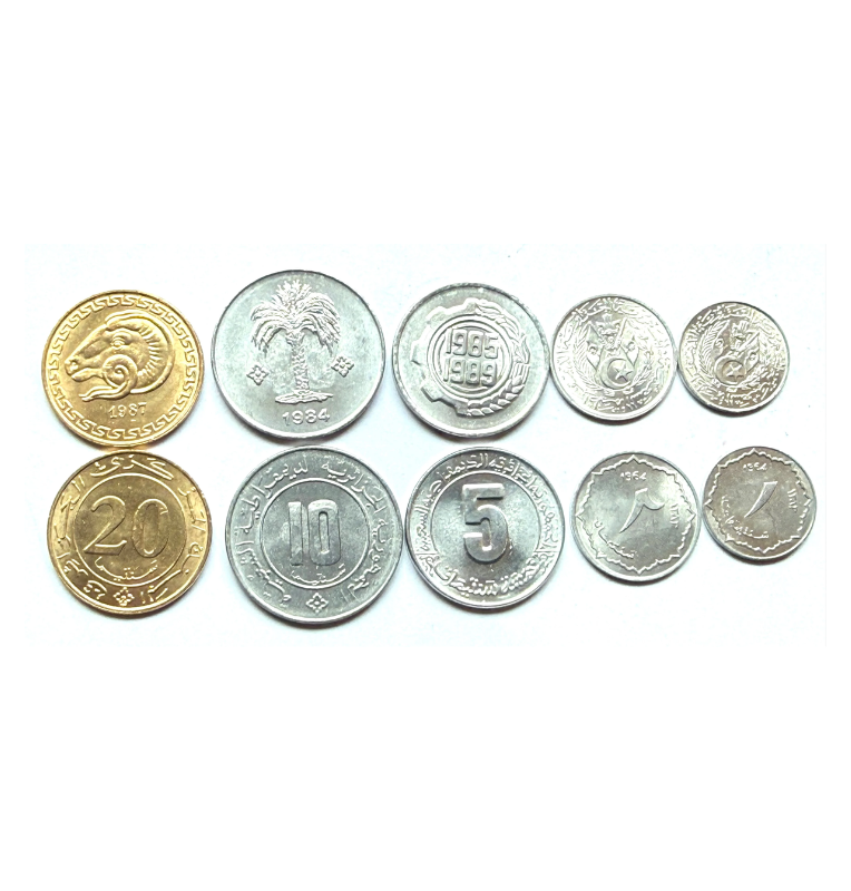 Argelia 1,2,5,10,20 Centimos 1964-1987