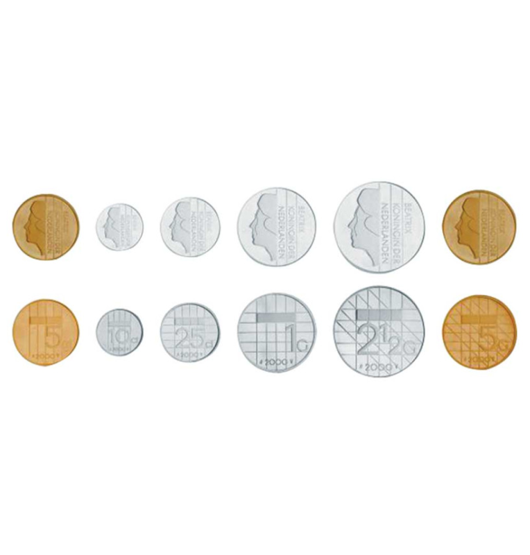 Netherlands 5,10,25 cents 1,2 1/2, 5 Gulden 2000