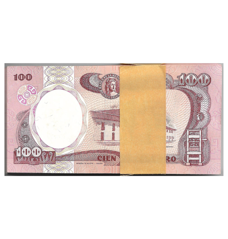Fajo Colombia 100 Pesos Oro 1991. Tiene manchas