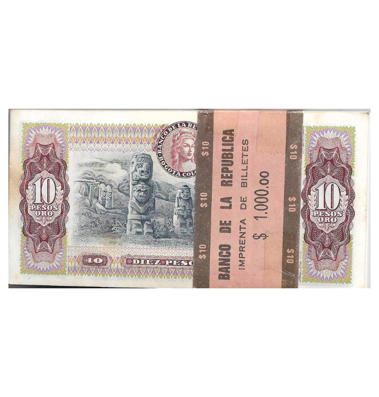 Fajo Colombia 10 Pesos Oro 1980 Tiene manchas